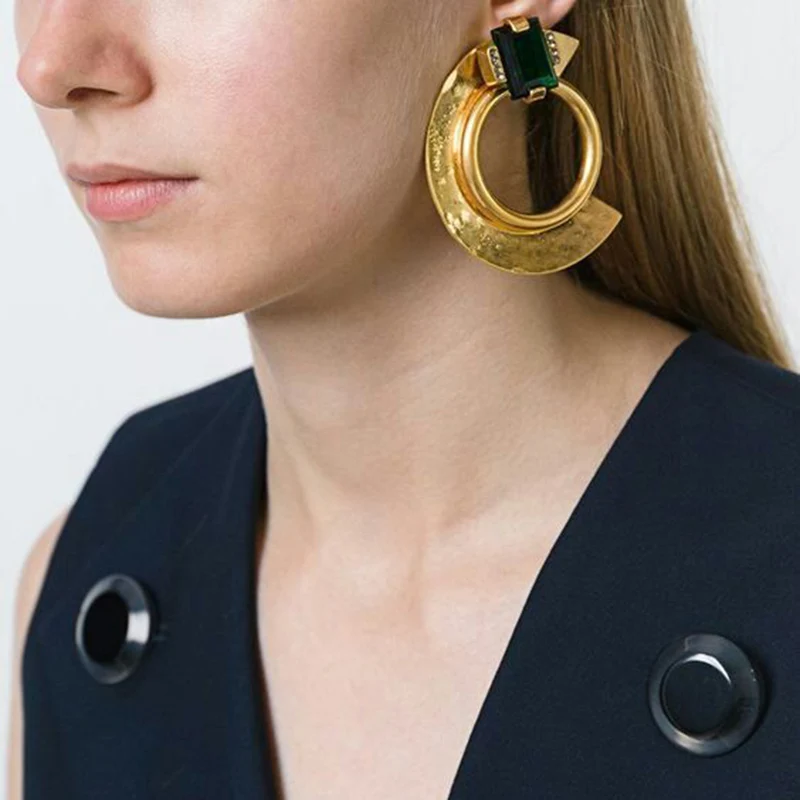 PPG&PGG 2019 Spring Vintage New Drop Earrings Half Circle Crystal Metal Statement Earrings Women Beach Accessories Jewelry
PPG&PGG 2019 Spring Vintage New Drop Earrings Half Circle Crystal Metal Statement Earrings Women Beach Accessories Jewelry