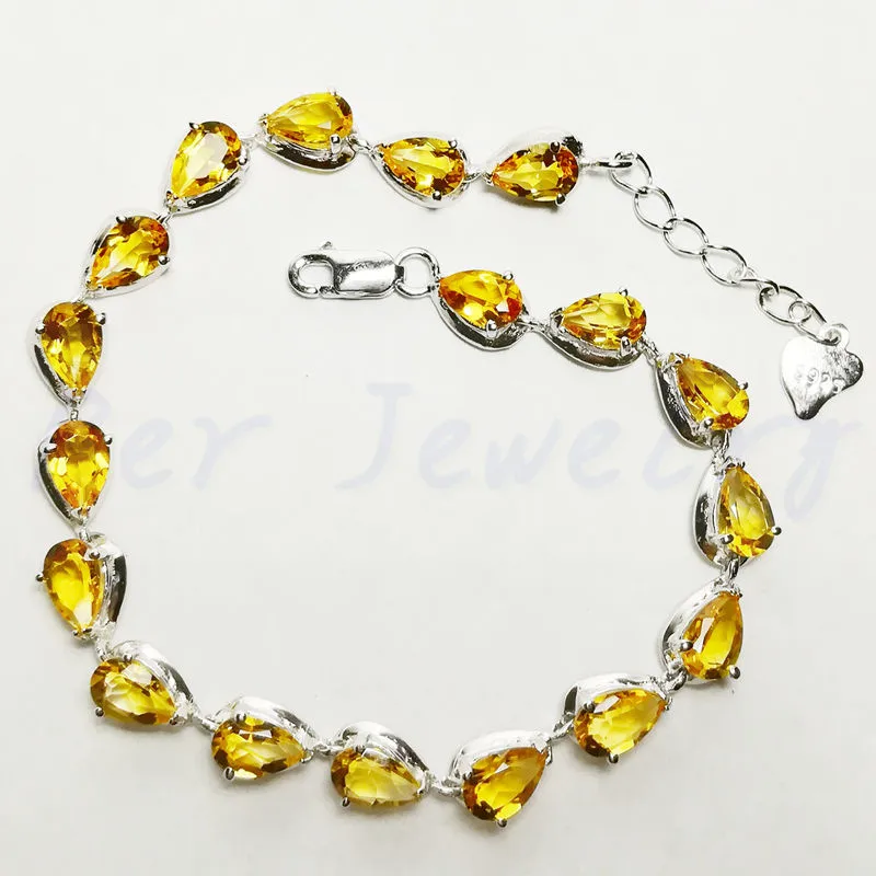 Original citrine chain bracelet Free shipping 925 sterling silver For women or men 0.65ct*18pcs gems #16030121
Original citrine chain bracelet Free shipping 925 sterling silver For women or men 0.65ct*18pcs gems #16030121