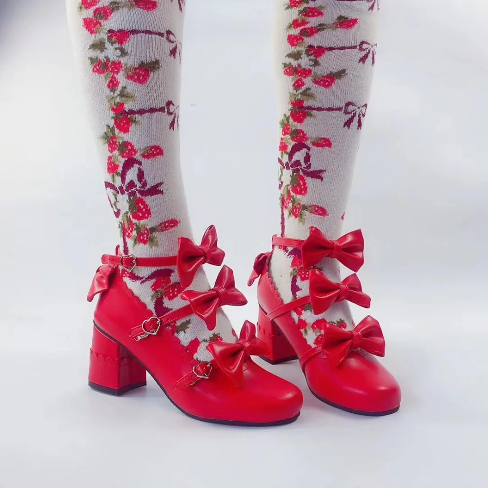 Beautiful Bright Red Bows Crossed Straps Matte Lolita Shoes Classic Lolita High Heel Pumps
Beautiful Bright Red Bows Crossed Straps Matte Lolita Shoes Classic Lolita High Heel Pumps
