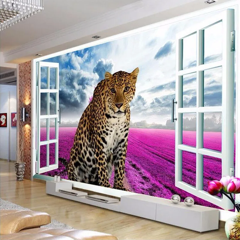 Custom 3D Photo Wallpaper Window Leopard Lavender Background Living Room Sofa TV Backdrop Home Decor Wall Mural Wall Paper 
Custom 3D Photo Wallpaper Window Leopard Lavender Background Living Room Sofa TV Backdrop Home Decor Wall Mural Wall Paper