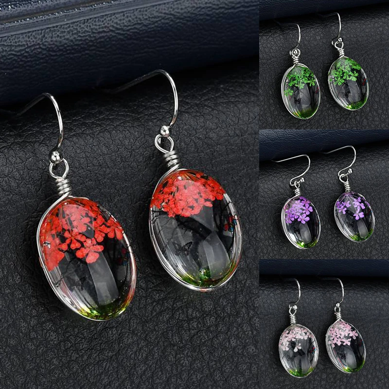 Hot Sale Drop Earrings Graceful Women Girls Gifts Unique Exquesite Beautiful 5 Colors 1Pair Glass Handmade Dry Flower 
Hot Sale Drop Earrings Graceful Women Girls Gifts Unique Exquesite Beautiful 5 Colors 1Pair Glass Handmade Dry Flower