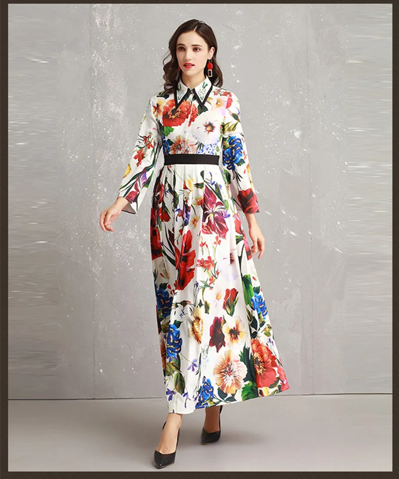 High quality long sleeve floral print dress 2019 spring runways elegant maxi dress women BOHO dress D893
High quality long sleeve floral print dress 2019 spring runways elegant maxi dress women BOHO dress D893