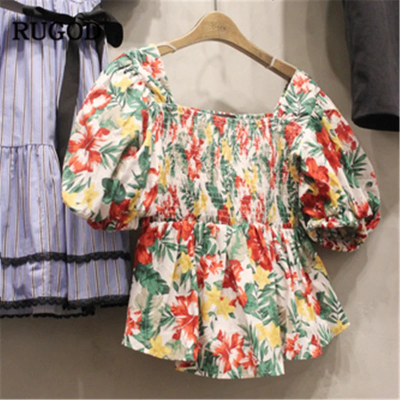 RUGOD Vintage floral print women tops tank neck short sleeves slim bodycon office ladies elegant spring and summer modis shirts
RUGOD Vintage floral print women tops tank neck short sleeves slim bodycon office ladies elegant spring and summer modis shirts