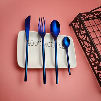 Hot Sale 4 pcs Blue Dinnerware Stainless Steel Knife Fork Spoon Cutlery Kitchen Food Tableware Talheres Flatware Dining Set
Hot Sale 4 pcs Blue Dinnerware Stainless Steel Knife Fork Spoon Cutlery Kitchen Food Tableware Talheres Flatware Dining Set