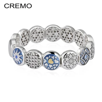 Cremo Heart Elastic Bracelet Femme Blue Enamel Modular Links Charm Bracelet Changeable Inventive Connector Patent Bracelet Joyas
Cremo Heart Elastic Bracelet Femme Blue Enamel Modular Links Charm Bracelet Changeable Inventive Connector Patent Bracelet Joyas