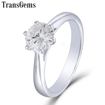 Transgems 14K 585 White Gold 1ct Carat Solitare Engagement Ring for Women 6.5mm F Color VVS Moissanite Diamond Ladies Ring
Transgems 14K 585 White Gold 1ct Carat Solitare Engagement Ring for Women 6.5mm F Color VVS Moissanite Diamond Ladies Ring