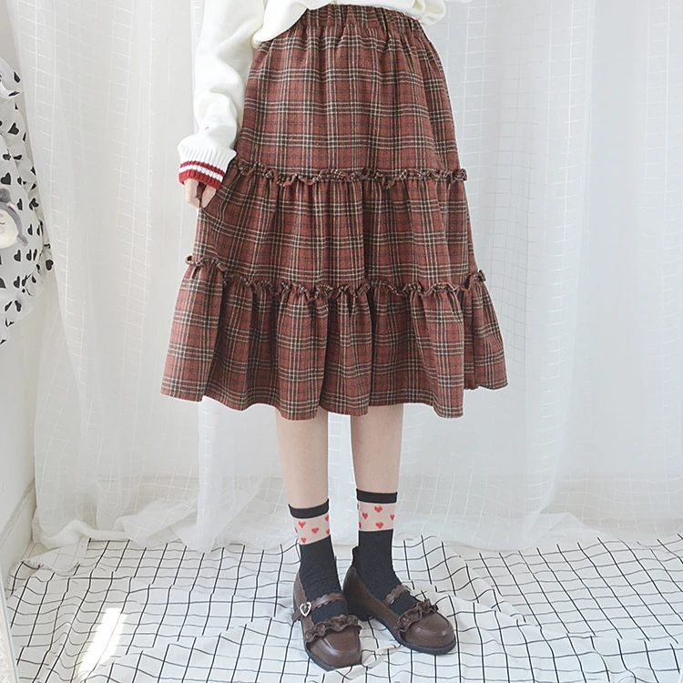 2018 Winter Women's Plaid Checks Knee Length Skirt Long Skirt Casual Women's Skirt Elastic Waist Mori Girl Style 3 Colors
2018 Winter Women's Plaid Checks Knee Length Skirt Long Skirt Casual Women's Skirt Elastic Waist Mori Girl Style 3 Colors
