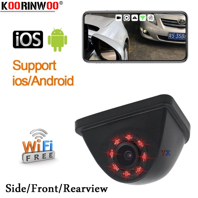 Koorinwoo Wireless CCD WIFI Car Side / Front / Rearview Camera Trunk For IOS and Android Phone Night Vision For Parking Assist
Koorinwoo Wireless CCD WIFI Car Side / Front / Rearview Camera Trunk For IOS and Android Phone Night Vision For Parking Assist