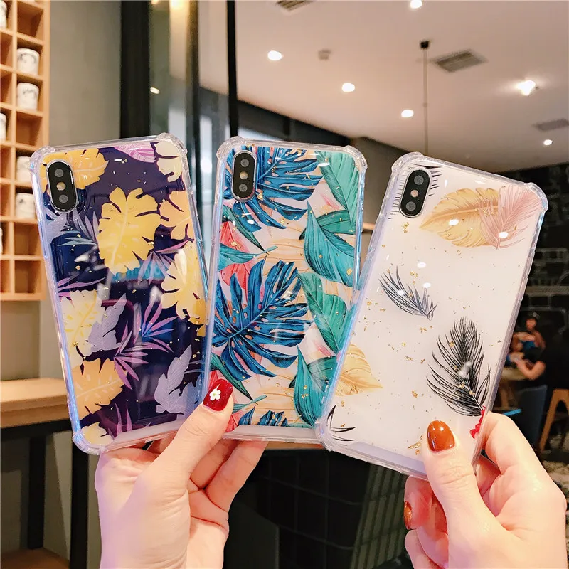 Glitter Gold Foil Phone Case For iPhone XR 7 8 6 6S Plus X XS MAX TPU+PC Shockproof Back Cover Coque 3D Tropical Leaves Pattern
Glitter Gold Foil Phone Case For iPhone XR 7 8 6 6S Plus X XS MAX TPU+PC Shockproof Back Cover Coque 3D Tropical Leaves Pattern