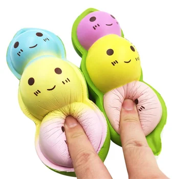 

Jumbo Face Pea Squishy Bean Toys Phone Strap Soft Slow Rising Pendant Squeeze Cream Scented Cake Kid Gift