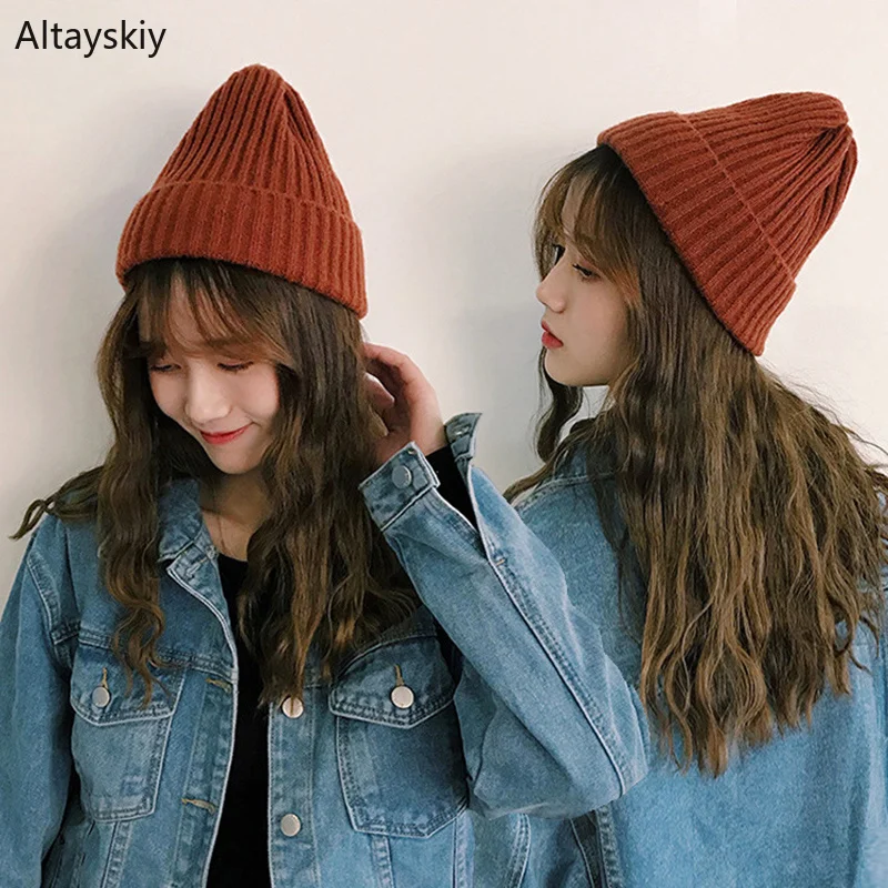 Beanies Women Solid Simple Knitted Chic Trendy Winter Warm New Womens Skullies All-match Korean Style Harajuku Students Cute Hat
Beanies Women Solid Simple Knitted Chic Trendy Winter Warm New Womens Skullies All-match Korean Style Harajuku Students Cute Hat
