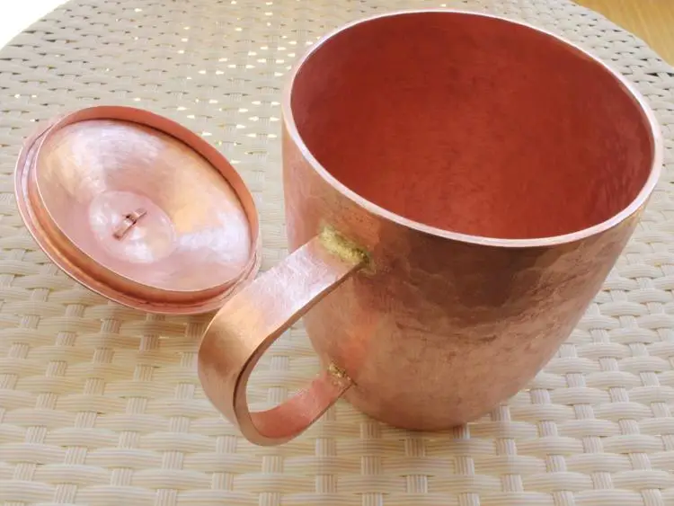 Pure Copper Cup Mug Handmade Thick Solid Polished Prevention of Vitiligo Purple with Lid Gift
Pure Copper Cup Mug Handmade Thick Solid Polished Prevention of Vitiligo Purple with Lid Gift