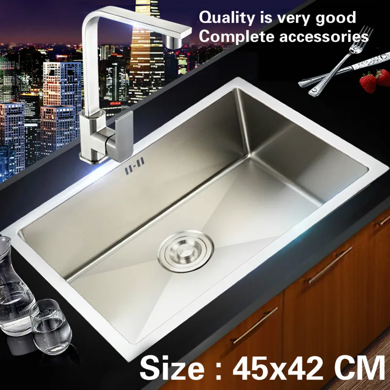 Free shipping Hot sell standard apartment balcony kitchen manual sink single trough mini durable 304 stainless steel 45x42 CM
Free shipping Hot sell standard apartment balcony kitchen manual sink single trough mini durable 304 stainless steel 45x42 CM