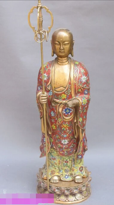 006729 25"Superb Tibet Bronze Cloisonne Ksitigarbha Bodhisattva Jizo King Buddha statue
006729 25"Superb Tibet Bronze Cloisonne Ksitigarbha Bodhisattva Jizo King Buddha statue