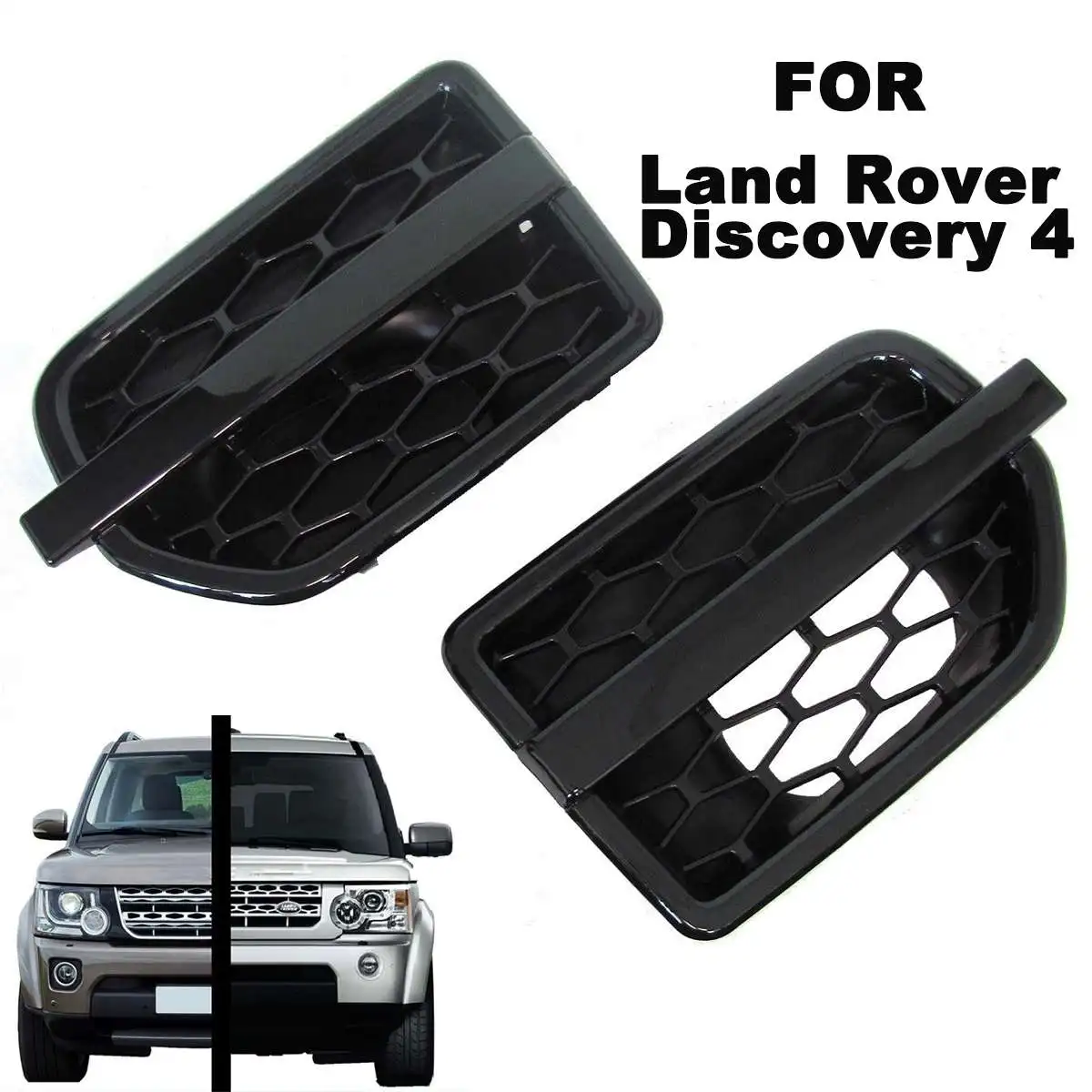 1 Pair Air Side Vent Grilles ABS Gloss Black Front Wing Intake Grille for Land Rover for Discovery 4 LR4 Replacement Grilles
1 Pair Air Side Vent Grilles ABS Gloss Black Front Wing Intake Grille for Land Rover for Discovery 4 LR4 Replacement Grilles