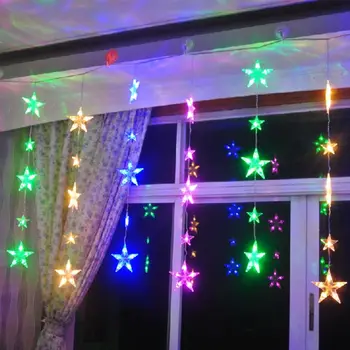 Five - pointed ice lights lanterns LED interior stars curtain lights LED light string wedding supplies 136 LED
Five - pointed ice lights lanterns LED interior stars curtain lights LED light string wedding supplies 136 LED