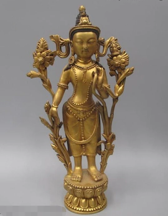 Free Shipping 13.5"Tibet Buddhism Pure Bronze 24K Gold-plated Padmapani Kwan-Yin Buddha Statue
Free Shipping 13.5"Tibet Buddhism Pure Bronze 24K Gold-plated Padmapani Kwan-Yin Buddha Statue