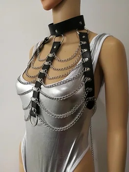 New Fashion Leather Style WRB936 Leather Harness Bondage Beach Chain Collar Goth Choker Shoulder Necklace Jewelry Accessories
New Fashion Leather Style WRB936 Leather Harness Bondage Beach Chain Collar Goth Choker Shoulder Necklace Jewelry Accessories