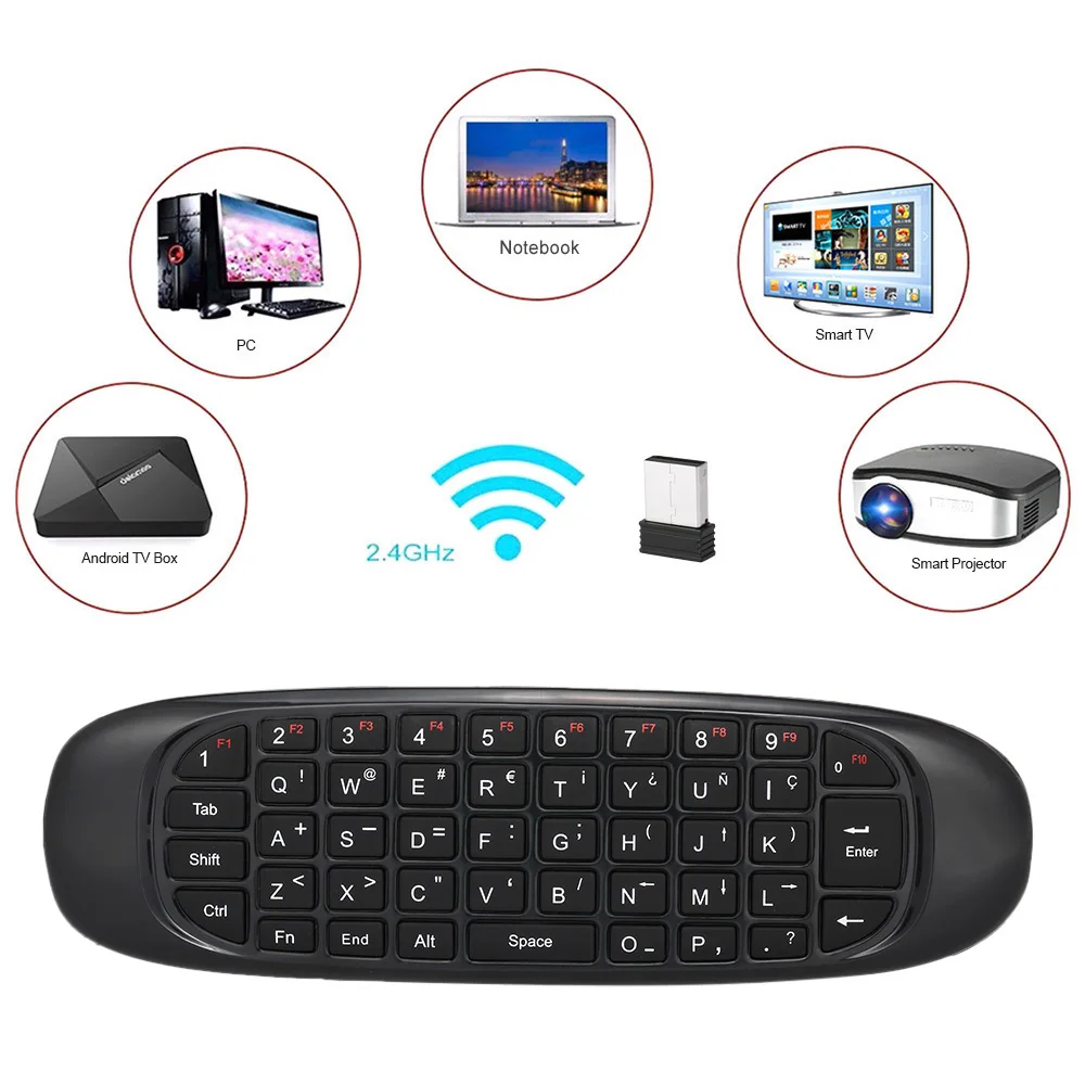 Russian English French Spanish Version 2.4G Air Mouse Wireless Keyboard Remote Control 6-Axis Motion Sensing for Android TV box
Russian English French Spanish Version 2.4G Air Mouse Wireless Keyboard Remote Control 6-Axis Motion Sensing for Android TV box