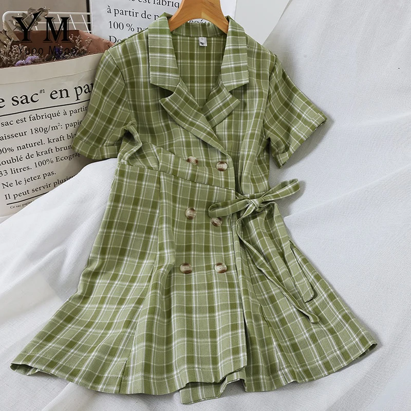 YuooMuoo Vintage Green Plaid Bow Bandage Dress Women 2019 Summer Notched Short Dress Ladies Stylish Elegant Office Dress Vestido
YuooMuoo Vintage Green Plaid Bow Bandage Dress Women 2019 Summer Notched Short Dress Ladies Stylish Elegant Office Dress Vestido
