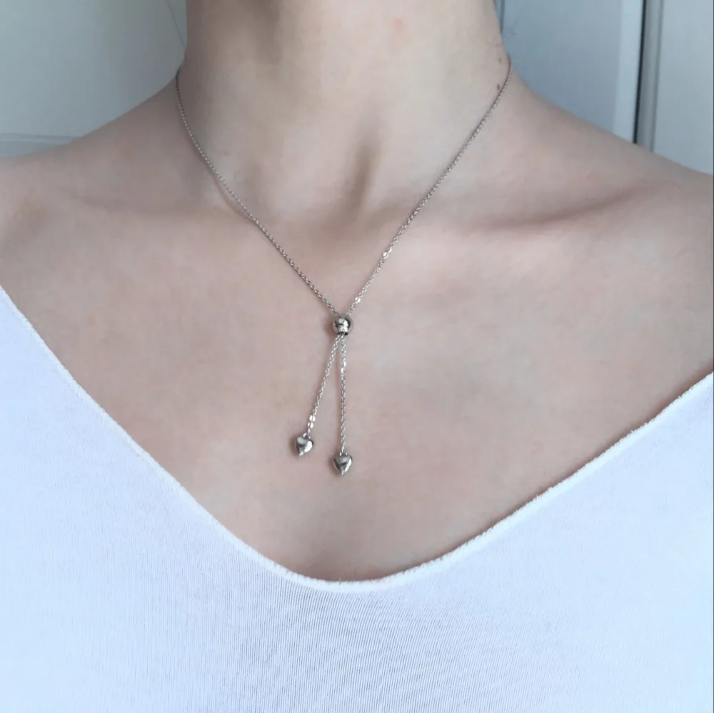 XIYANIKE New Arrival 925 Sterling Silver Simple Double Heart Adjustable Pendant Necklaces High Quality For Women Gift Trendy
XIYANIKE New Arrival 925 Sterling Silver Simple Double Heart Adjustable Pendant Necklaces High Quality For Women Gift Trendy