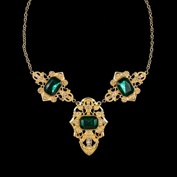 famous brand green flowers European major suit jewelry women retro baroque palace hollow big clavicle short statement necklace
famous brand green flowers European major suit jewelry women retro baroque palace hollow big clavicle short statement necklace