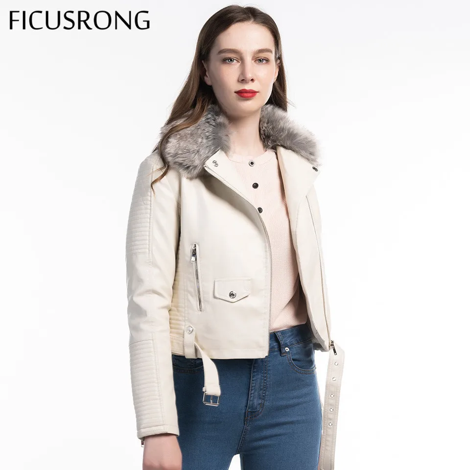 Women Warm Winter Faux Leather Jackets with Fur Collar Lady Black White Pink Motorcycle & Biker Outerwear Coats Hot FICUSRONG
Women Warm Winter Faux Leather Jackets with Fur Collar Lady Black White Pink Motorcycle & Biker Outerwear Coats Hot FICUSRONG