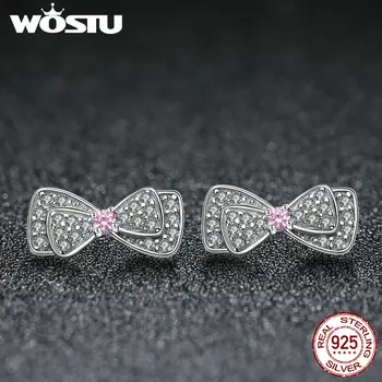 WOSTU 2020 100% Genuine 925 Sterling Silver Pink CZ Elegant Bow knot Cute Stud Earrings For Women Wedding Jewelry Gift BKE092
WOSTU 2020 100% Genuine 925 Sterling Silver Pink CZ Elegant Bow knot Cute Stud Earrings For Women Wedding Jewelry Gift BKE092