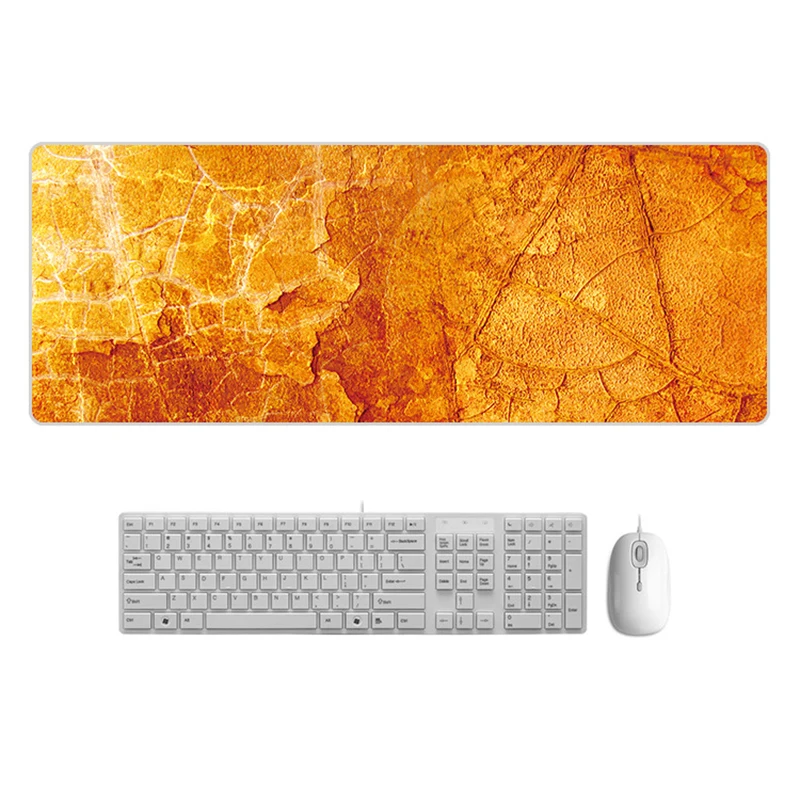 Large Desk Pad Beautiful Soft Natural Rubber Pink Gold White marble Series Mice Pad Square Gaming Mouse Pad with Locking Edge (25)