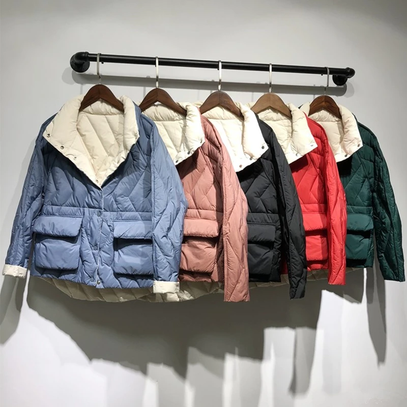 Winter Women 90% White Duck Down Jacket Ultra Light Waterproof Warm Two Side Wear Parka Female Casual Loose Plus Size Coat Y628
Winter Women 90% White Duck Down Jacket Ultra Light Waterproof Warm Two Side Wear Parka Female Casual Loose Plus Size Coat Y628
