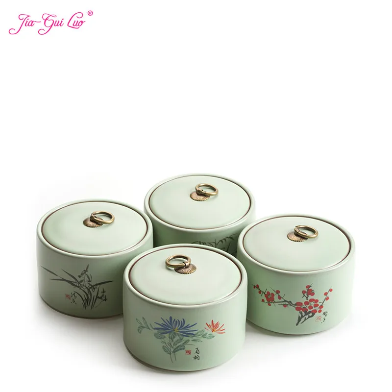 JIA-GUI LUO Glaze Ceramic Tea Caddies Tieguanyin sealed cans Dried fruit Portable travel tea box D076
JIA-GUI LUO Glaze Ceramic Tea Caddies Tieguanyin sealed cans Dried fruit Portable travel tea box D076