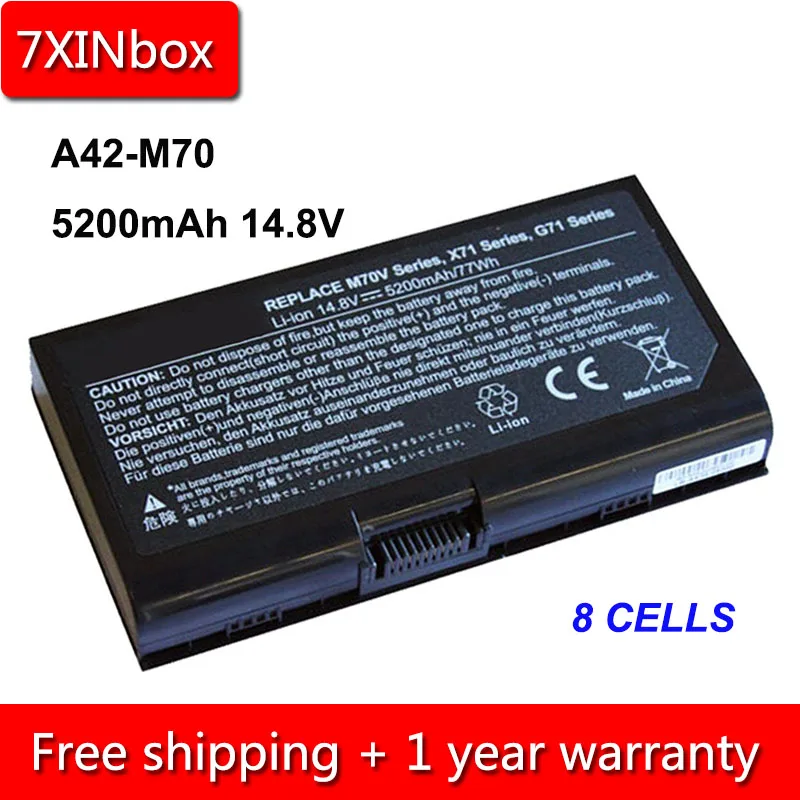 7XINbox 8cell 5200mAh 14.8V A42-M70 Laptop Battery For Asus M70 M70SA M70V M70VM G71 G71V G71G G71GX G71VG N70SV N90SV X71 X72
7XINbox 8cell 5200mAh 14.8V A42-M70 Laptop Battery For Asus M70 M70SA M70V M70VM G71 G71V G71G G71GX G71VG N70SV N90SV X71 X72