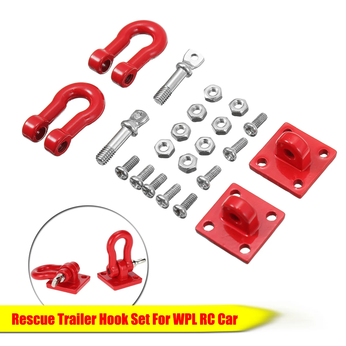 Metal Front Rear Bumper Rescue Trailer Hook & Mount Set Attractive Durable For WPL RC Car Truck Light Weight Cool And Parts&Accs
Metal Front Rear Bumper Rescue Trailer Hook & Mount Set Attractive Durable For WPL RC Car Truck Light Weight Cool And Parts&Accs