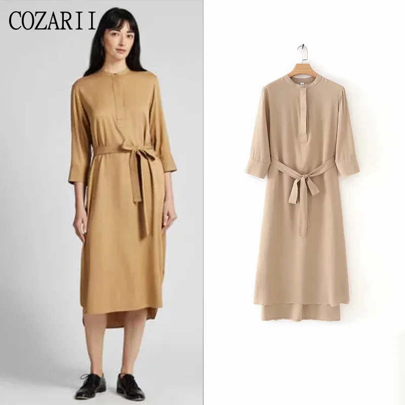 COZARII 2019 women fashion casual dress ladies O-neck three quarter sleeve bow tie sashes female brand women party dress
COZARII 2019 women fashion casual dress ladies O-neck three quarter sleeve bow tie sashes female brand women party dress