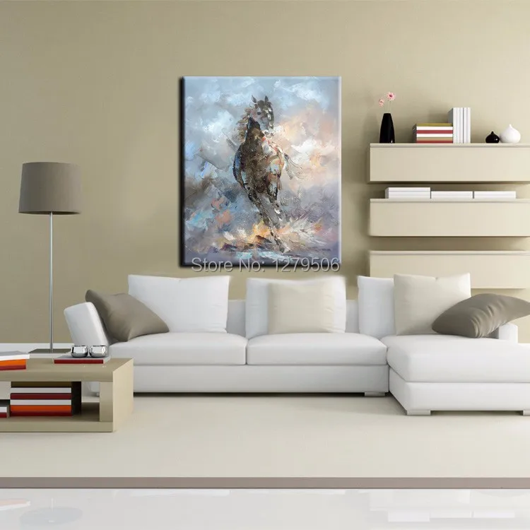 Knife Oil Painting Horse On Canvas Experienced Artist Handmade High Quality Abstract Knife Horse Painting For Wall Decoration.jpg
