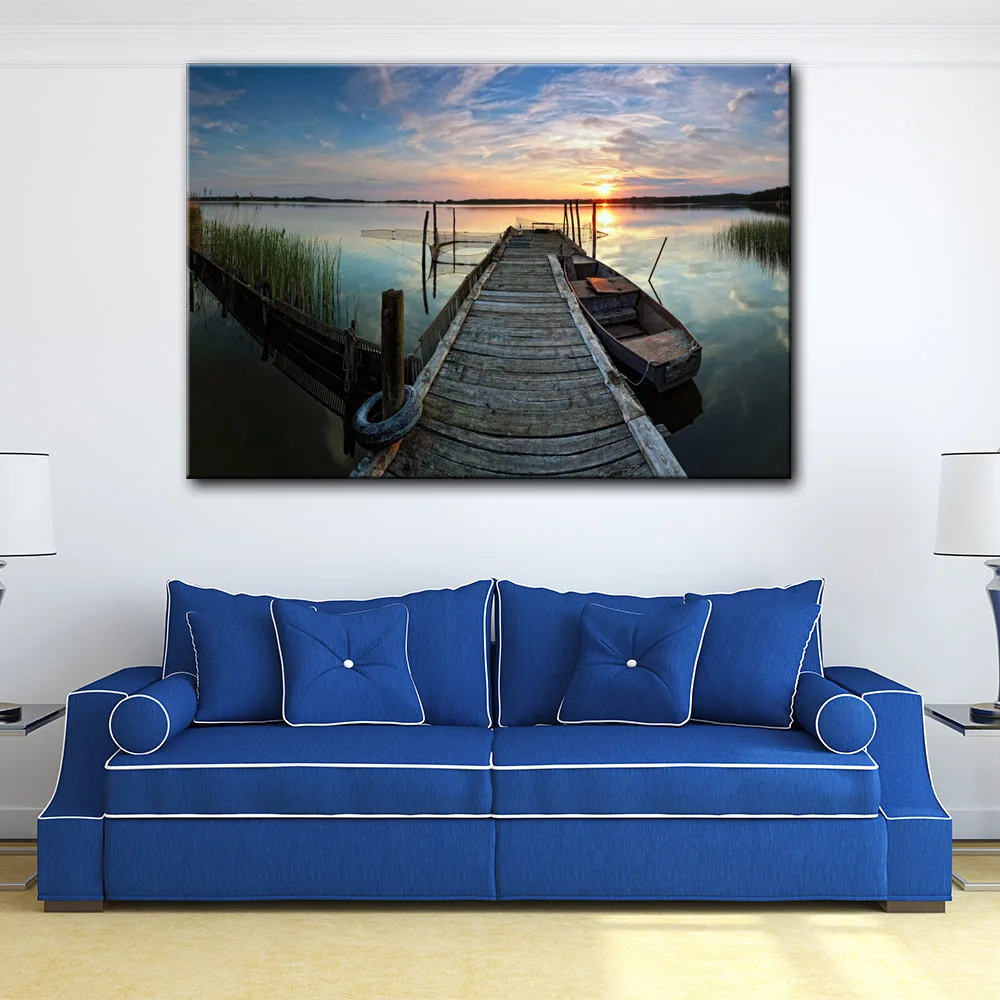 Boat on lake at dock sunrise wall picture artwork canvas painting art HD printed wood framed poster for living room home decor
Boat on lake at dock sunrise wall picture artwork canvas painting art HD printed wood framed poster for living room home decor