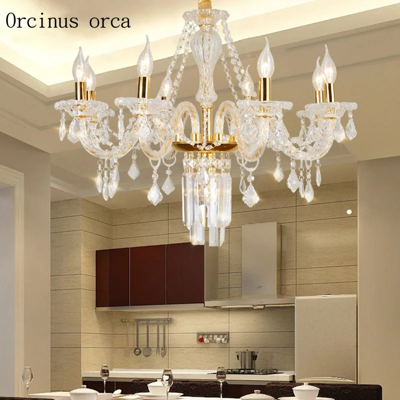 Simple European candle crystal chandelier living room dining room French light luxury romantic crystal pendant lamp
Simple European candle crystal chandelier living room dining room French light luxury romantic crystal pendant lamp