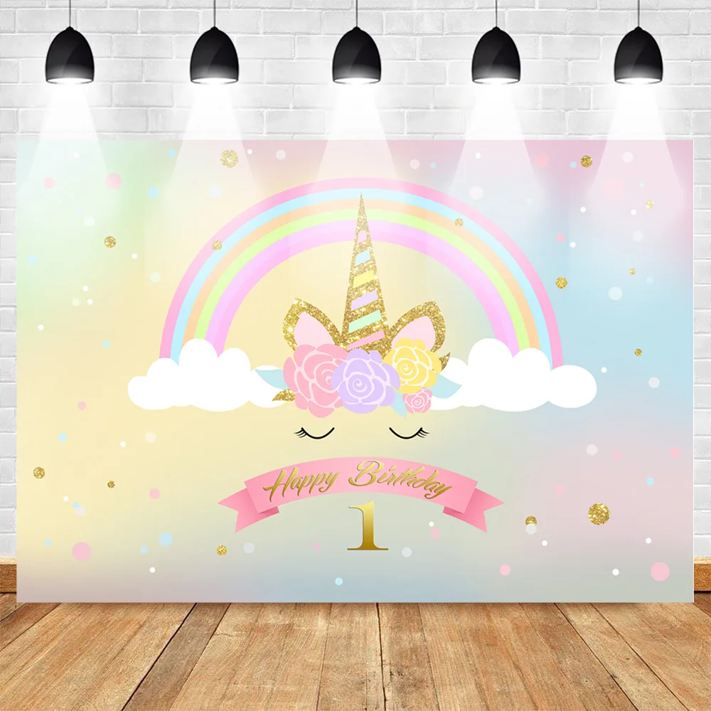 Neoback Unicorn Rainbow Photography Backdrops Happy 1st Birthday Party Photo Background for Children Shiny Colorful Baby
Neoback Unicorn Rainbow Photography Backdrops Happy 1st Birthday Party Photo Background for Children Shiny Colorful Baby