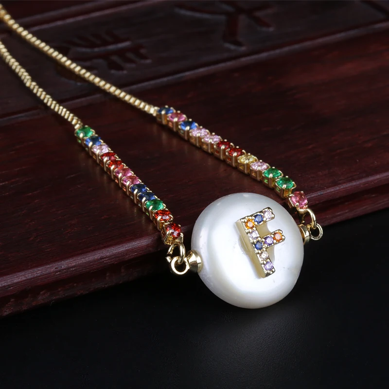 Rainbow Colors Cz Cubic Zirconia Initial F Alphabet Letter Name Natural Freshwater Pearl Gold Rainbow BraceletS For Women Girl
Rainbow Colors Cz Cubic Zirconia Initial F Alphabet Letter Name Natural Freshwater Pearl Gold Rainbow BraceletS For Women Girl