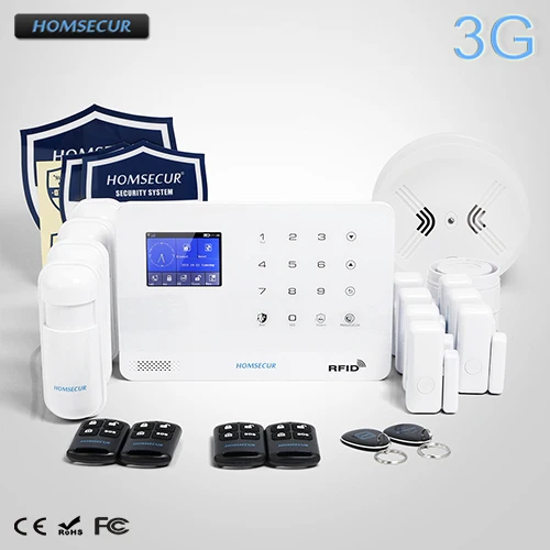 

HOMSECUR Wireless LCD 3G/GSM RFID SMS Autodial Home Security Alarm System LA02-3G