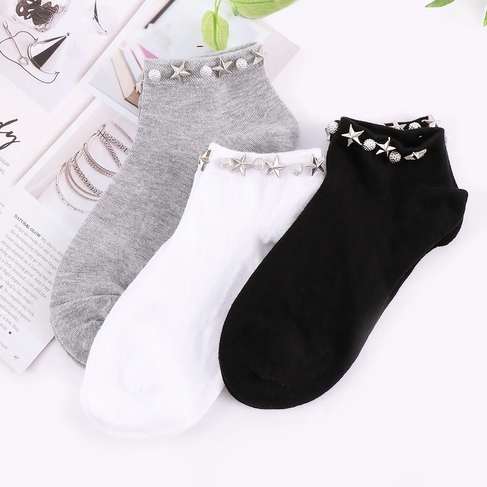 Handmade Rivet Pearl Stars Socks Women Creative Fashion Hipster Socks Cotton Breathable Absorbent Socks
Handmade Rivet Pearl Stars Socks Women Creative Fashion Hipster Socks Cotton Breathable Absorbent Socks