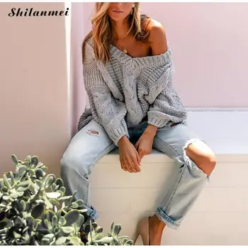 2019 New Autumn Winter Women Sweater Fashion Long Sleeve Knitted Pullovers V Neck Hollow Out Loose Causal Pull Femme Sweater Top
2019 New Autumn Winter Women Sweater Fashion Long Sleeve Knitted Pullovers V Neck Hollow Out Loose Causal Pull Femme Sweater Top