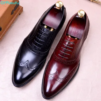 QYFCIOUFU 2019 Vintage Handmade brogue shoes men lace-up Genuine Cow Leather Fashion Men dress shoes Party Original formal shoes
QYFCIOUFU 2019 Vintage Handmade brogue shoes men lace-up Genuine Cow Leather Fashion Men dress shoes Party Original formal shoes