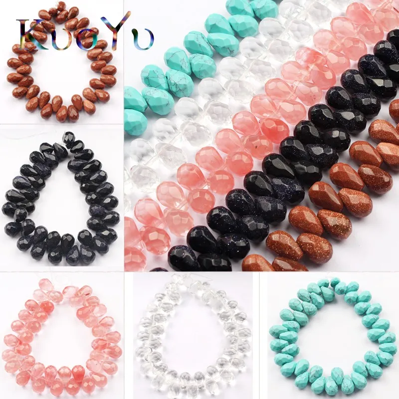 8x12mm Natural Turquoises Crystal Quartz Stone Beads Faceted Water Drop Horizontal Hole Loose Spacer Bead For Jewelry Making
8x12mm Natural Turquoises Crystal Quartz Stone Beads Faceted Water Drop Horizontal Hole Loose Spacer Bead For Jewelry Making