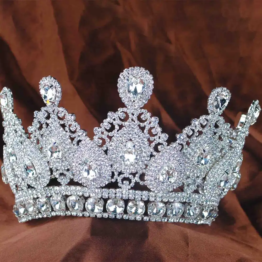 peacock feather wedding tiara bridal hair jewelry crystal diadem