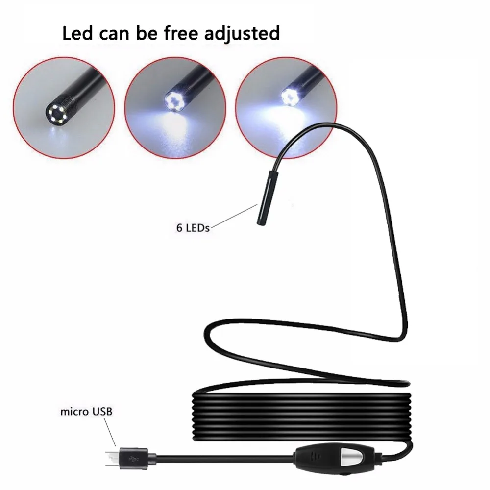 2 M 5.5mm Lens USB Cable Mini Rigid Inspection Camera Snake Tube Waterproof Endoscope Borescope with 6 LED for Android Phone
2 M 5.5mm Lens USB Cable Mini Rigid Inspection Camera Snake Tube Waterproof Endoscope Borescope with 6 LED for Android Phone