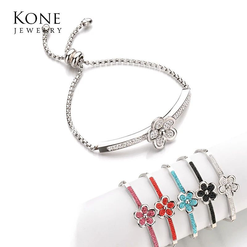 Famous Brand Flower Adjustable Chain Bracelets Gold Stainless Steel Crystal Stone Bracelet For Women Pulseras Mujer Gift
Famous Brand Flower Adjustable Chain Bracelets Gold Stainless Steel Crystal Stone Bracelet For Women Pulseras Mujer Gift