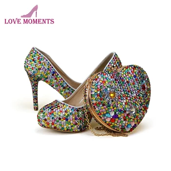 2018 Adult Ceremony High Heel Shoes with Heart Shape Clutch Handmade Mix Color Rhinestone Wedding Party Shoes Purse Plus Size
2018 Adult Ceremony High Heel Shoes with Heart Shape Clutch Handmade Mix Color Rhinestone Wedding Party Shoes Purse Plus Size
