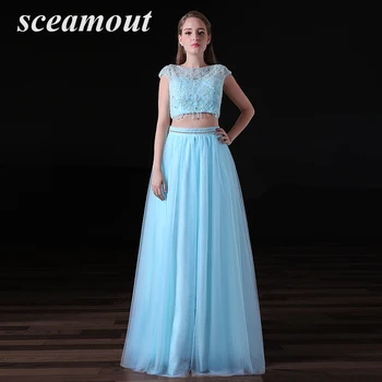 Two Piece Blue Scoop Crystal Beaded Open Back Long Formal Evening Dress Gowns Vestidos De Festa
Two Piece Blue Scoop Crystal Beaded Open Back Long Formal Evening Dress Gowns Vestidos De Festa