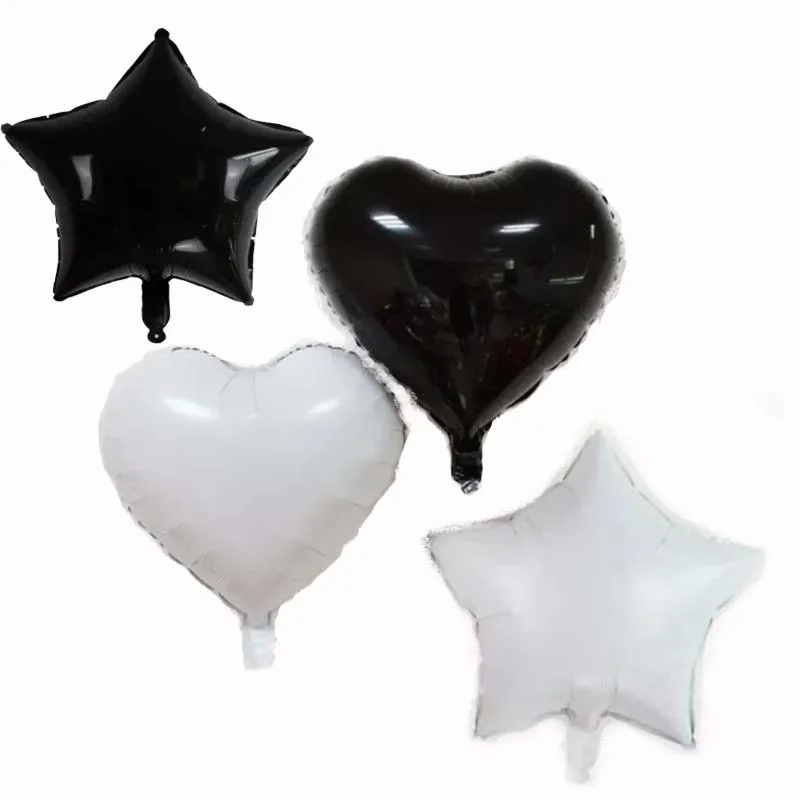 Heart-shaped 18-inch aluminum film Black and white love/pentagram Wedding decoration balloon numer balloon
Heart-shaped 18-inch aluminum film Black and white love/pentagram Wedding decoration balloon numer balloon